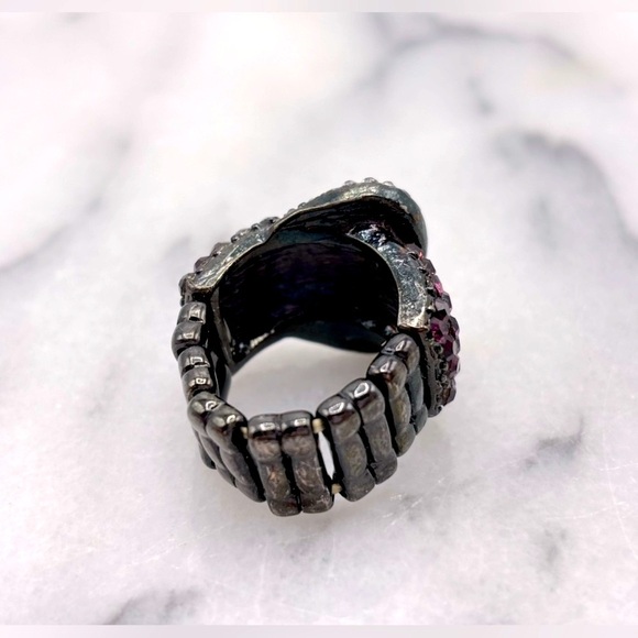 Purple Crystal Buckle Stretch Band Ring - Picture 7 of 7